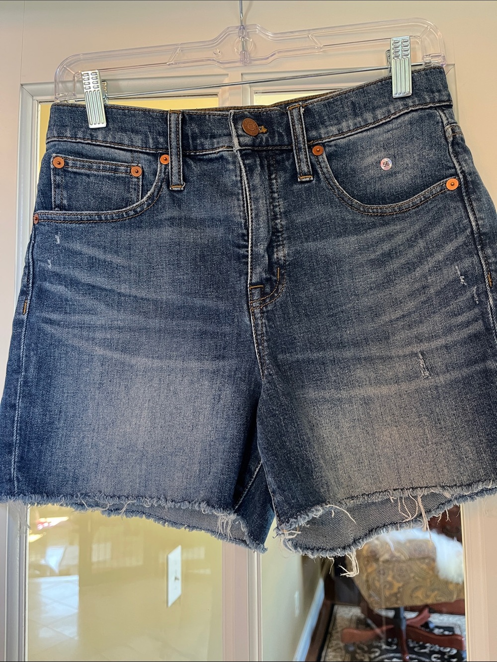 Madewell Dark Blue Distressed Denim Cutoff Shorts